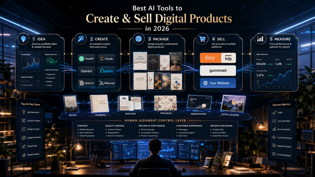 Best AI tools workflow for creating packaging and selling digital products in 2026.  Best AI Tools to Create and Sell Digital Products in 2026