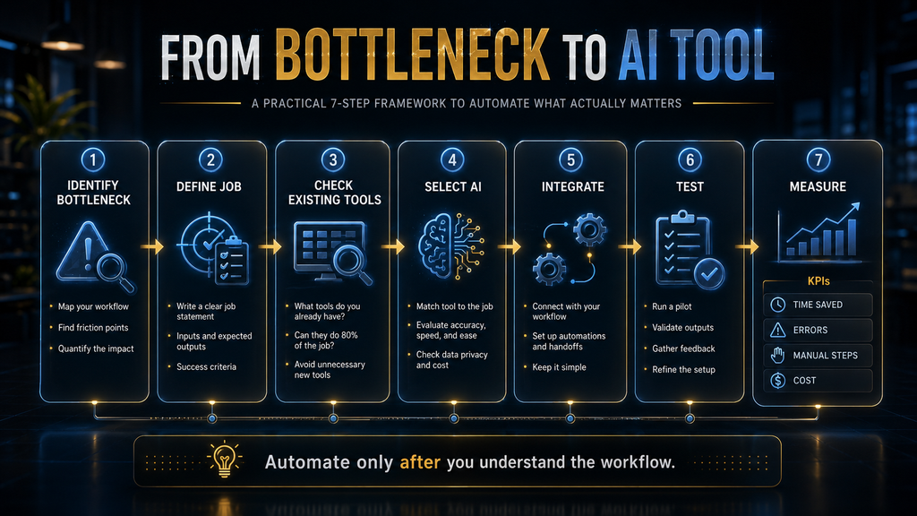 AI productivity selection process from identifying a bottleneck to measuring workflow improvement
