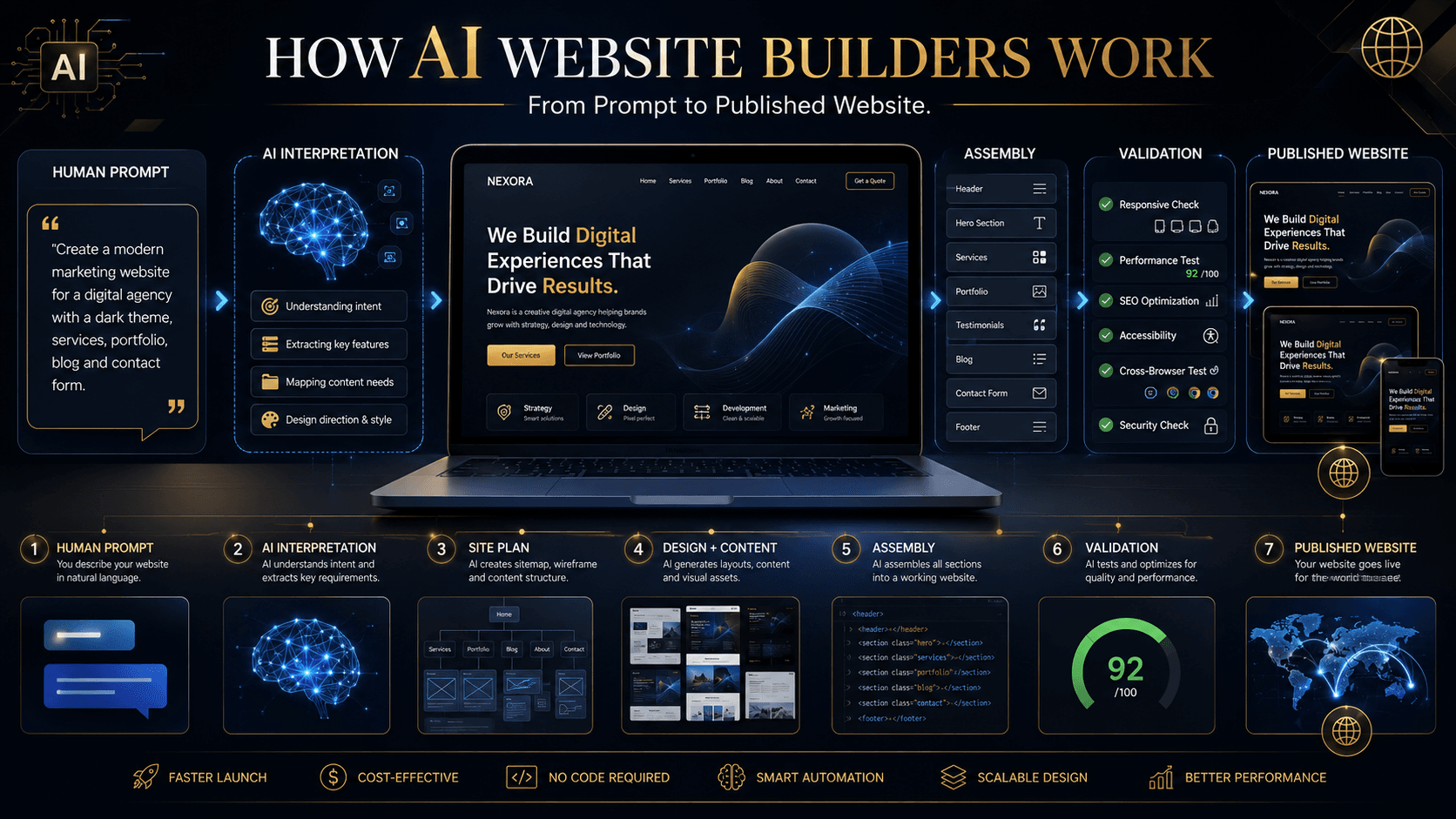 How AI website builders work: turning a prompt into a published website