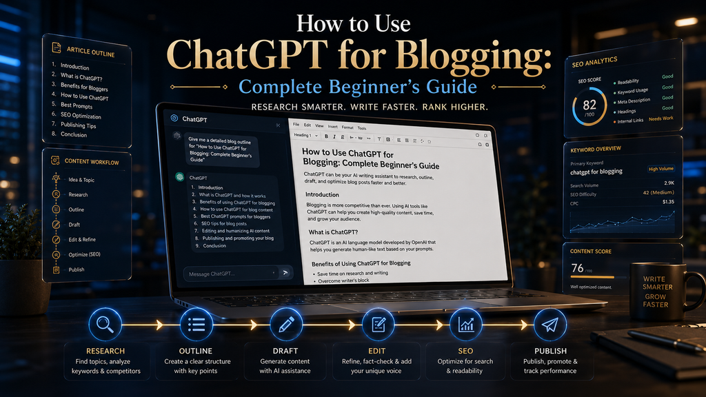 How to use ChatGPT for blogging from research and outlining to writing SEO editing and publishing
