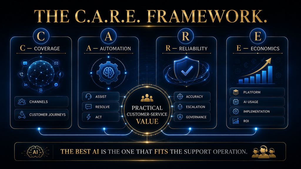 C.A.R.E. framework for evaluating AI customer service tools