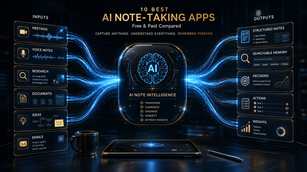 Best AI note taking apps system transforming conversations and research into searchable organizational memory