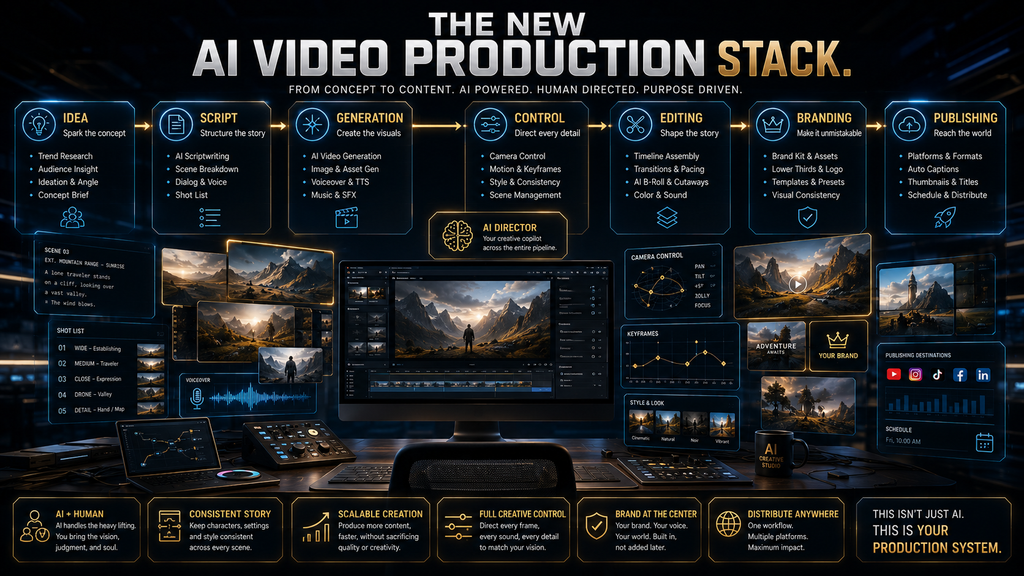 AI video production evolving from text prompts into a complete creative workflow