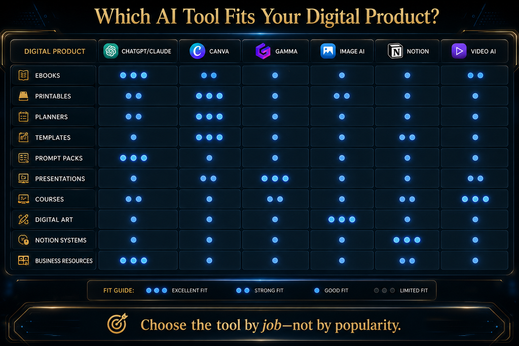 template presentation course and digital art product type AI tool comparison by ebook printable 