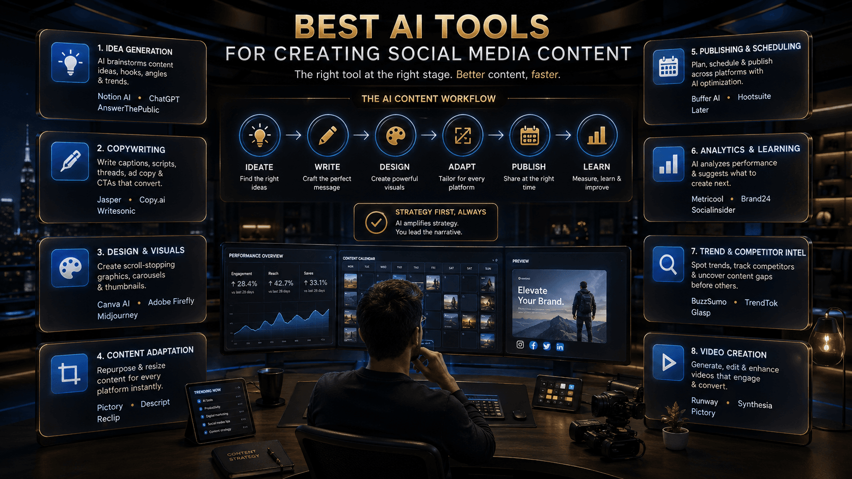 Best AI tools for creating social media content across the full production workflow