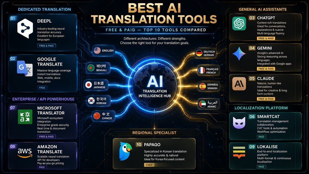 Best AI translation tools compared for documents content localization APIs and everyday translation