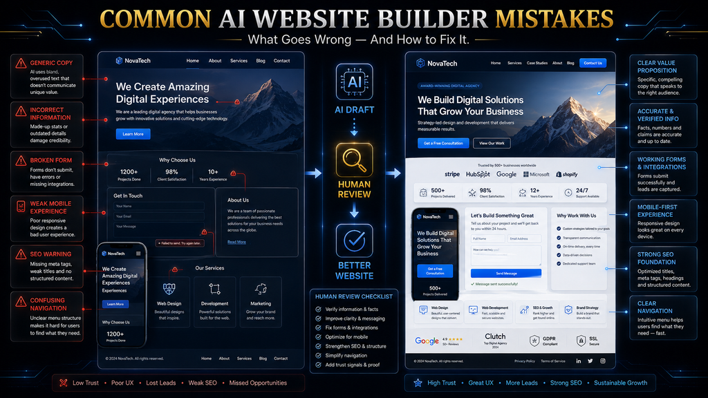 Common AI website builder mistakes and how to avoid them