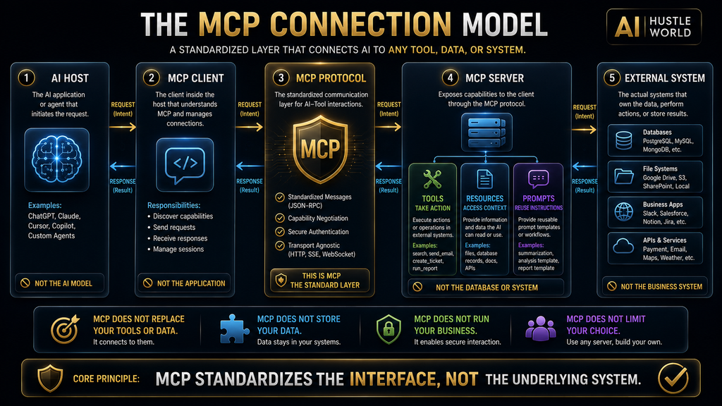 Comparison between traditional custom API integrations and Model Context Protocol