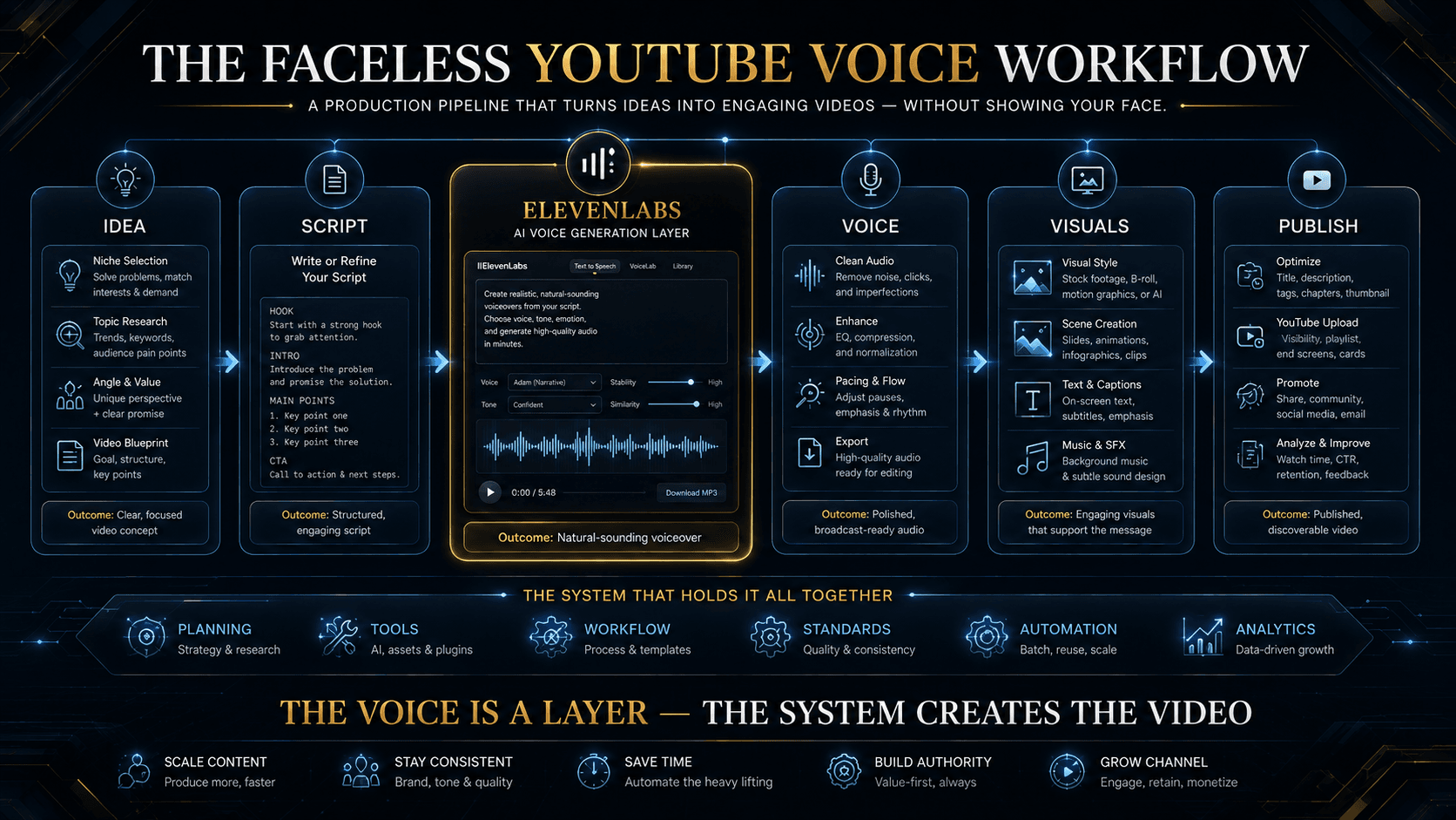 Using ElevenLabs for YouTube: faceless video narration workflow