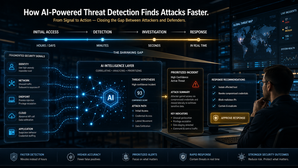 AI-powered threat detection shrinking the time between initial access, detection, investigation and response