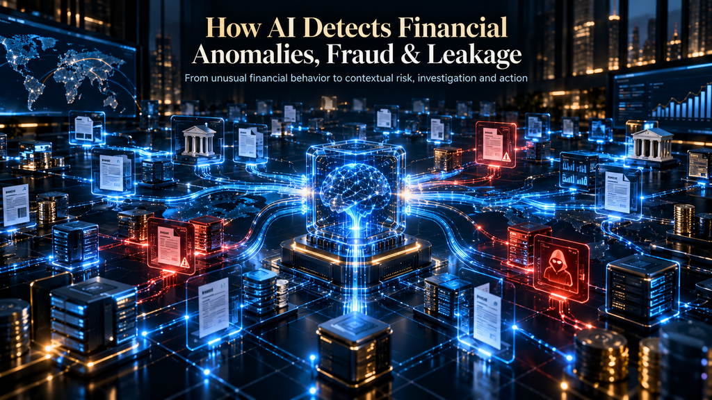 AI Detects Financial Anomalies identifying unusual transaction patterns, fraud signals and financial leakage across a connected financial system.