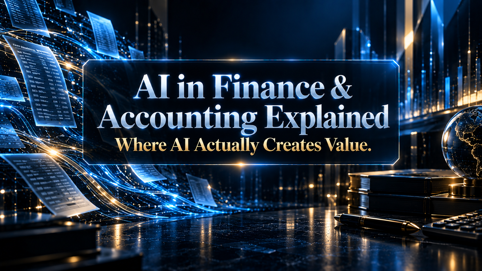 AI in Finance & Accounting Explained — hero graphic introducing where AI actually creates value across the finance function