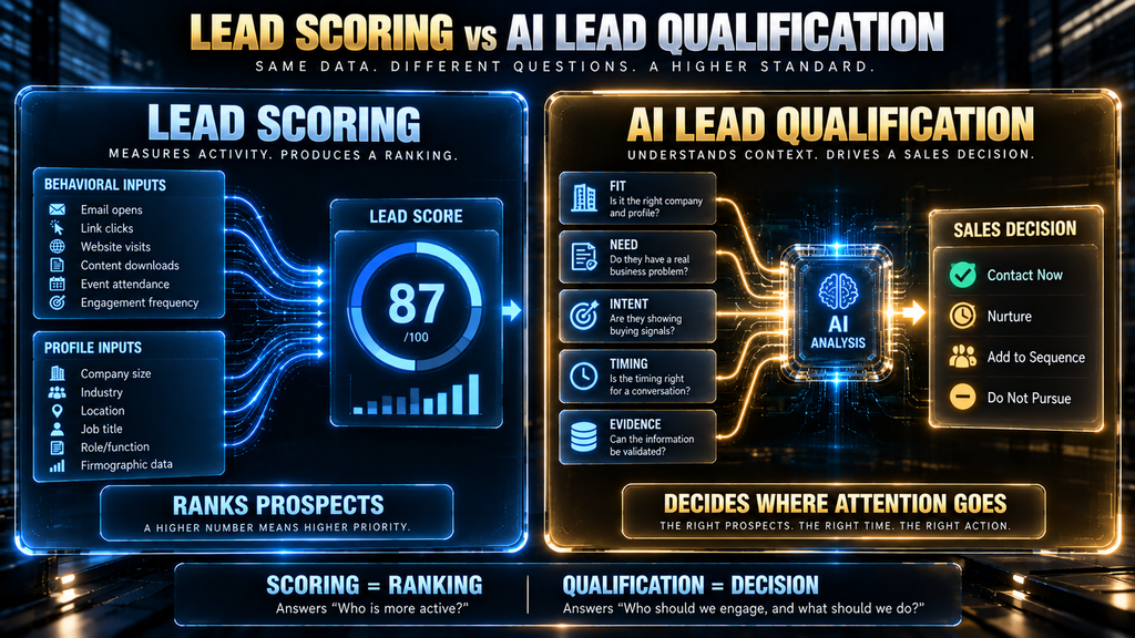 Comparison of AI lead scoring and B2B lead qualification
