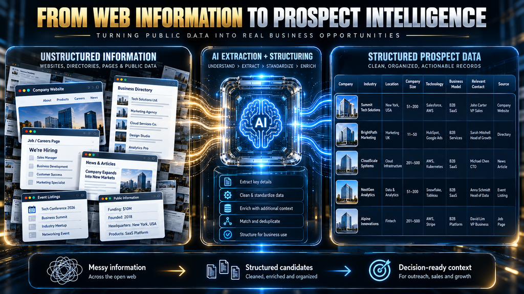 AI lead scraping converts unstructured web information into structured prospect data