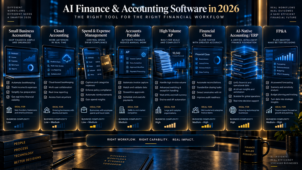 Best AI finance and accounting software by business use case in 2026