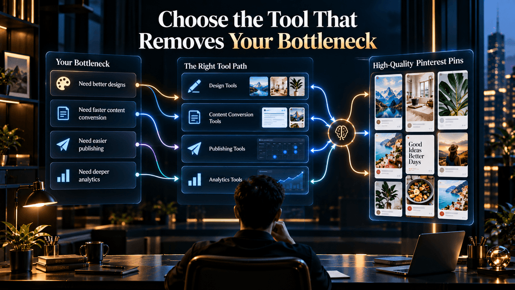Choosing the right AI Pinterest tool based on the creator's biggest workflow bottleneck