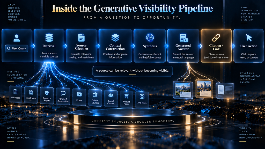 After “How Generative Search Changes the Visibility Problem”, immediately after the simplified visibility pipeline is explained.