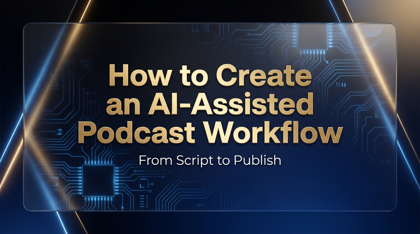 AI-assisted podcast workflow from script to publish — hero image