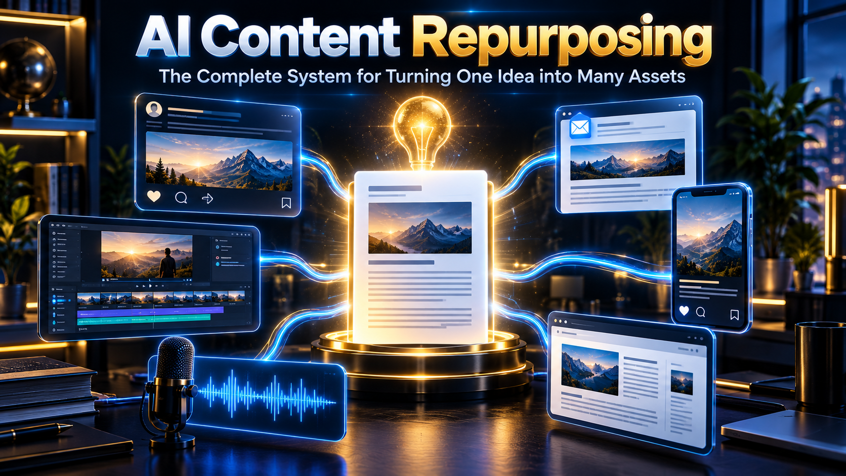 AI content repurposing system for turning one strong idea into multiple platform-native content assets.