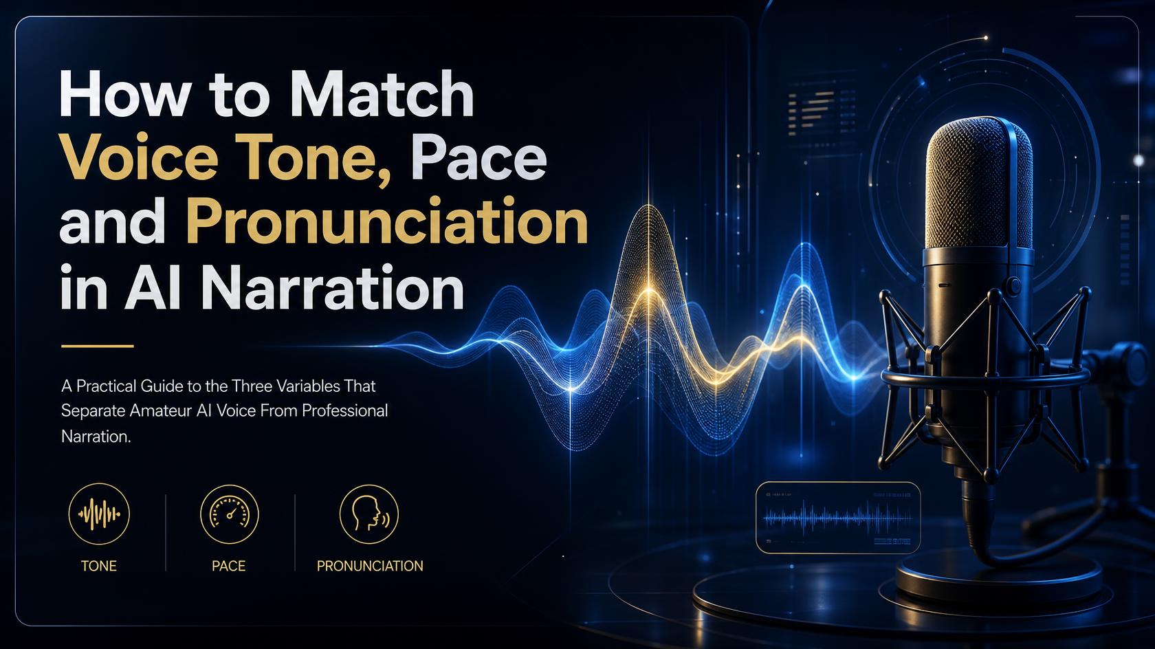 Matching voice tone, pace and pronunciation in AI narration
