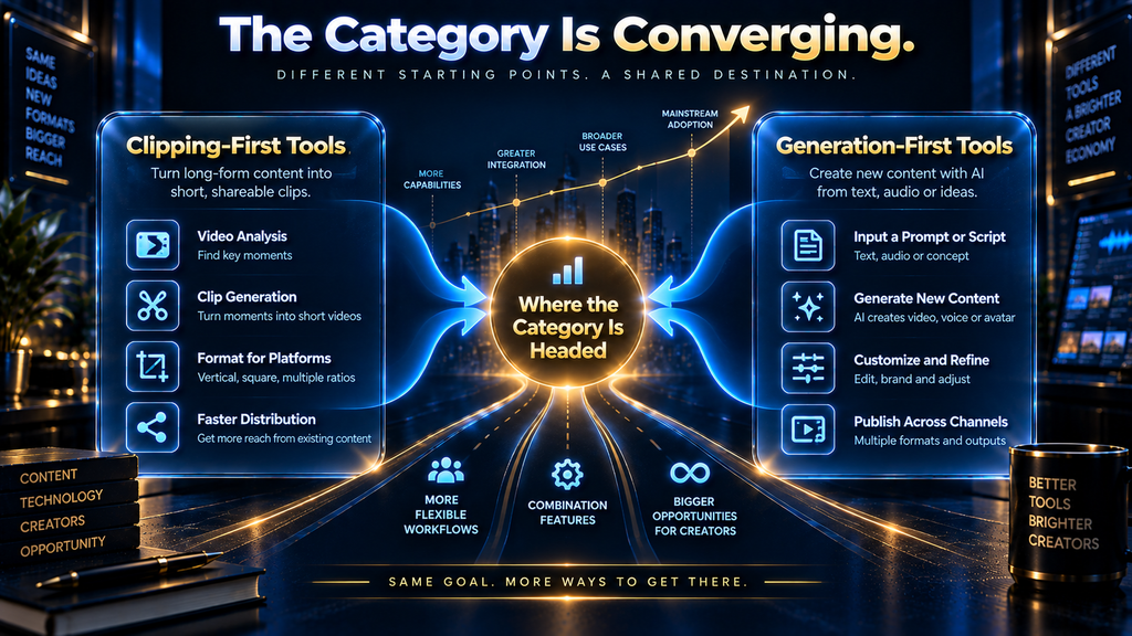 AI clipping tools and AI video generation platforms converging trend