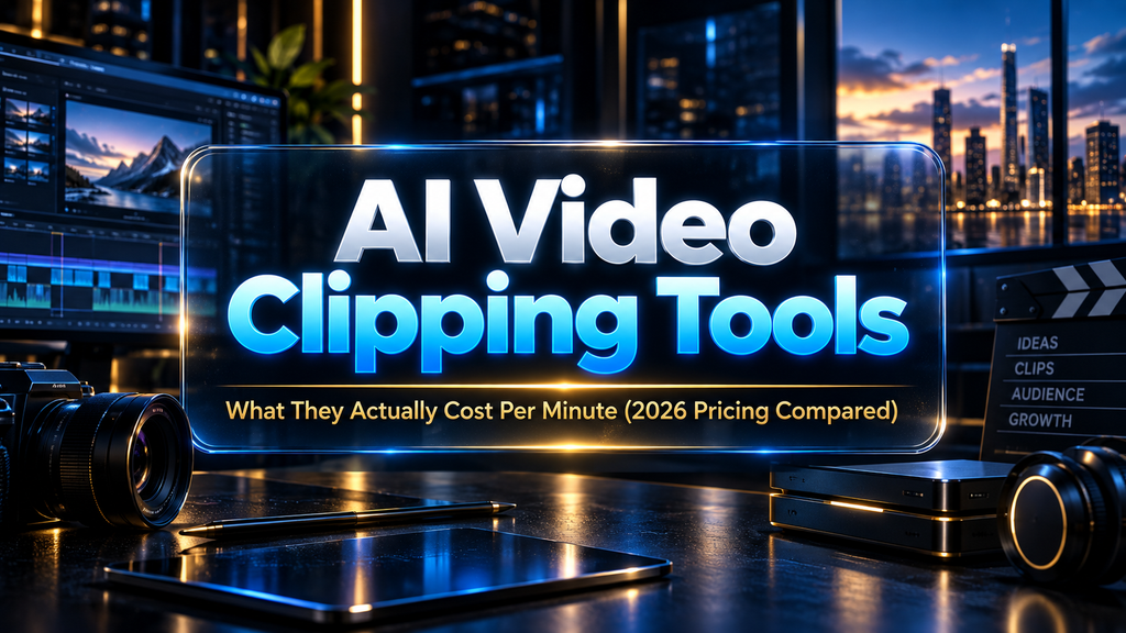 AI video clipping tools cost per minute pricing comparison hero