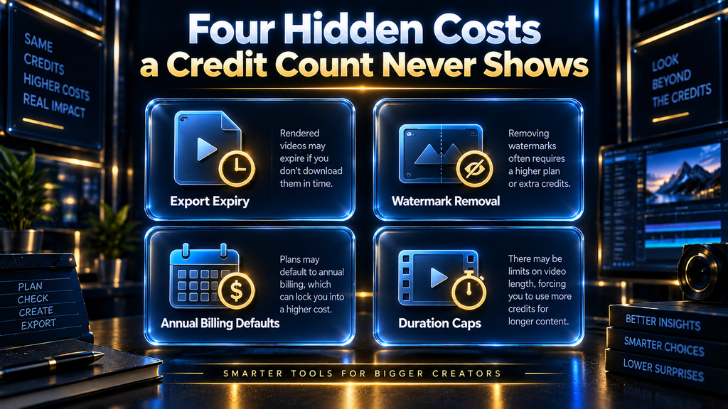 Comparison graphic showing hidden costs across AI clipping tool pricing plans beyond the credit count