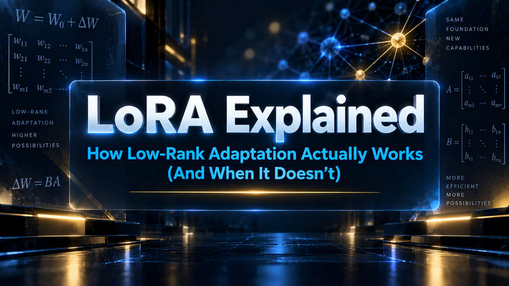 Hero image for LoRA Explained — How Low-Rank Adaptation Actually Works